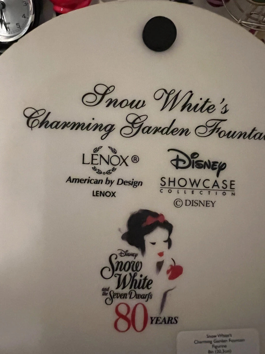 Lenox Disney Princess Snow White's Garden Fountain Figurine Fawn Bird Dopey NEW9