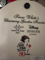 Lenox Disney Princess Snow White's Garden Fountain Figurine Fawn Bird Dopey NEW9