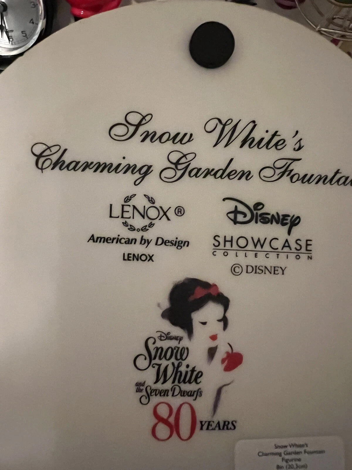 Lenox Disney Princess Snow White's Garden Fountain Figurine Fawn Bird Dopey NEW9