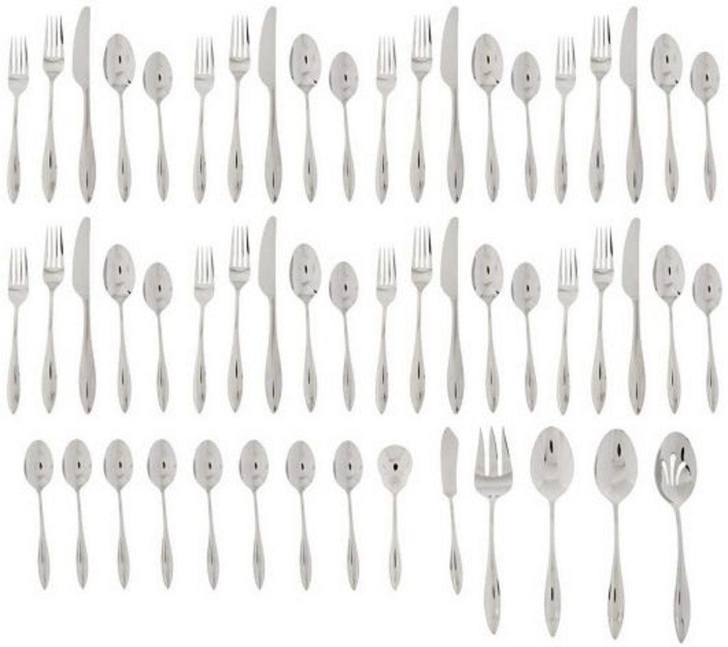 Lenox Marietta 54PC Flatware Set Service for 8 + Hostess Set Stainless 18/10 NEW8