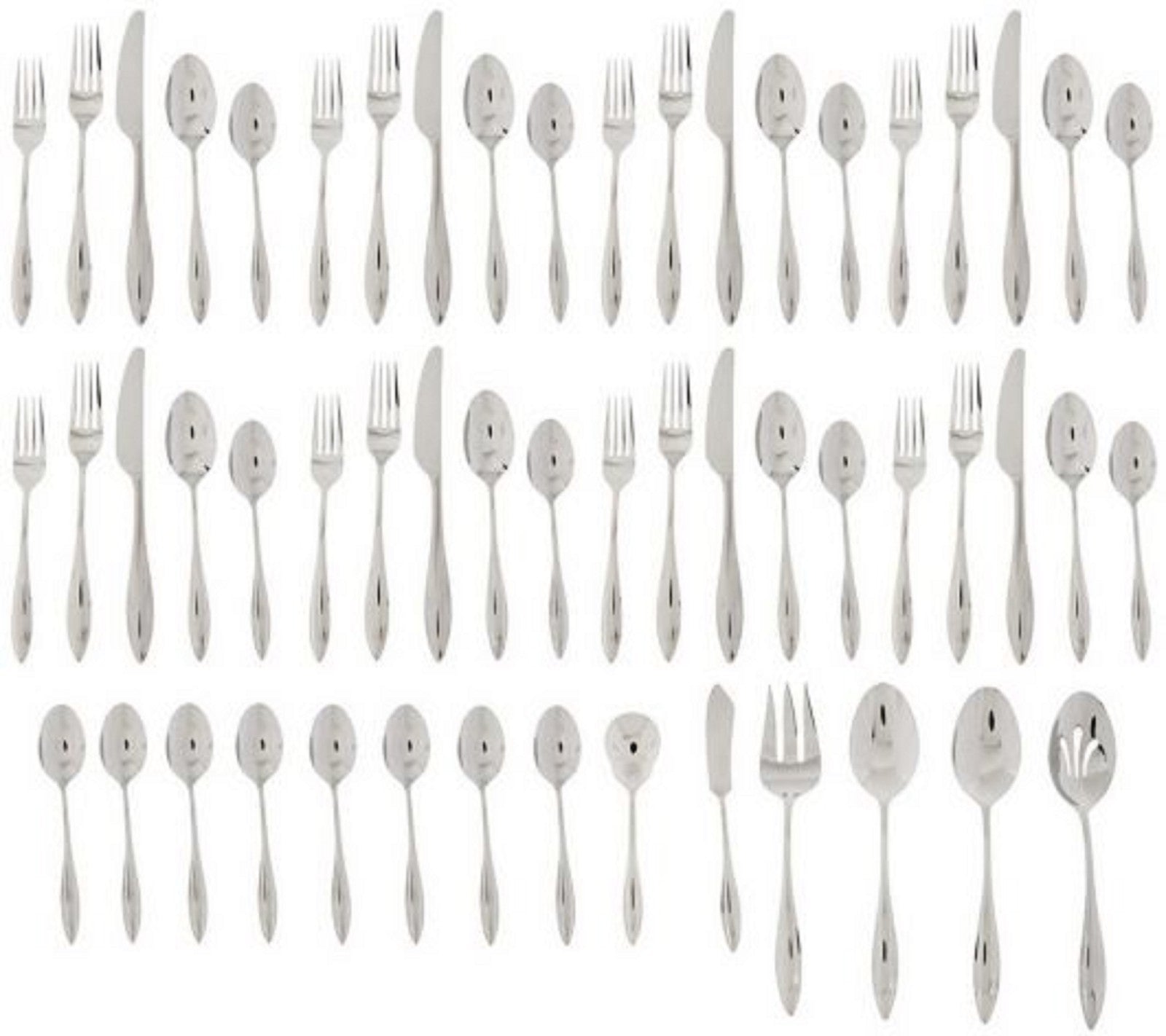 Lenox Marietta 54PC Flatware Set Service for 8 + Hostess Set Stainless 18/10 NEW8