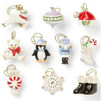 Lenox Christmas Memories Miniature Tree Ornaments Set of 10 Reindeer Penguin NEW0