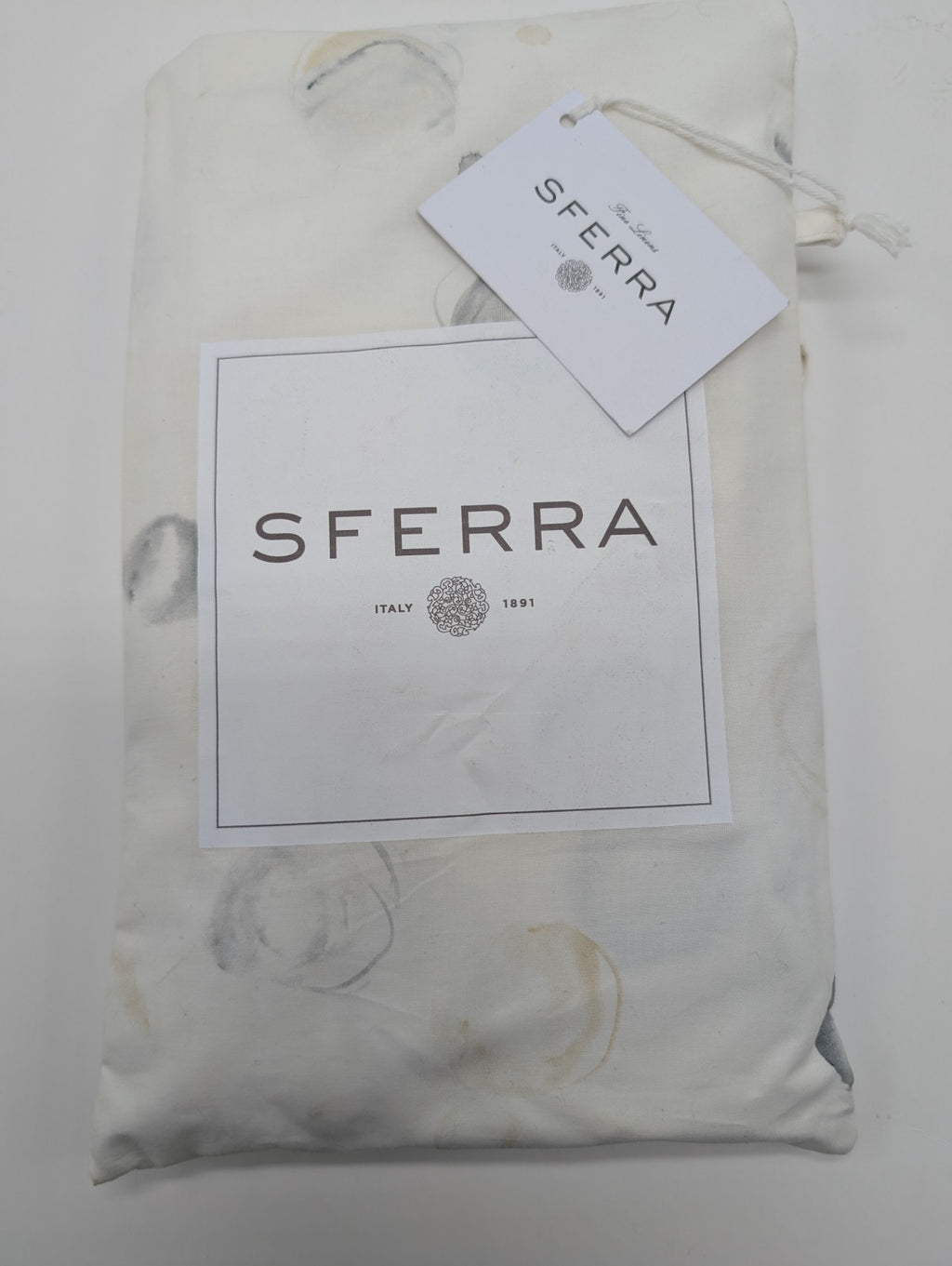 Sferra Punti Platinum Standard Sham Grey Taupe Dots Cotton Percale  Italy NEW11