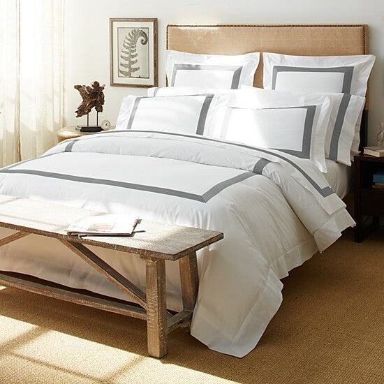 Sferra  Celeste Nastro Giannni Standard White Pillow Sham Flint Broad Stripe NEW4