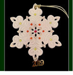Lenox 2019 Gemmed Snowflake Ornament Annual Red & Green Crystals Christmas NEW2