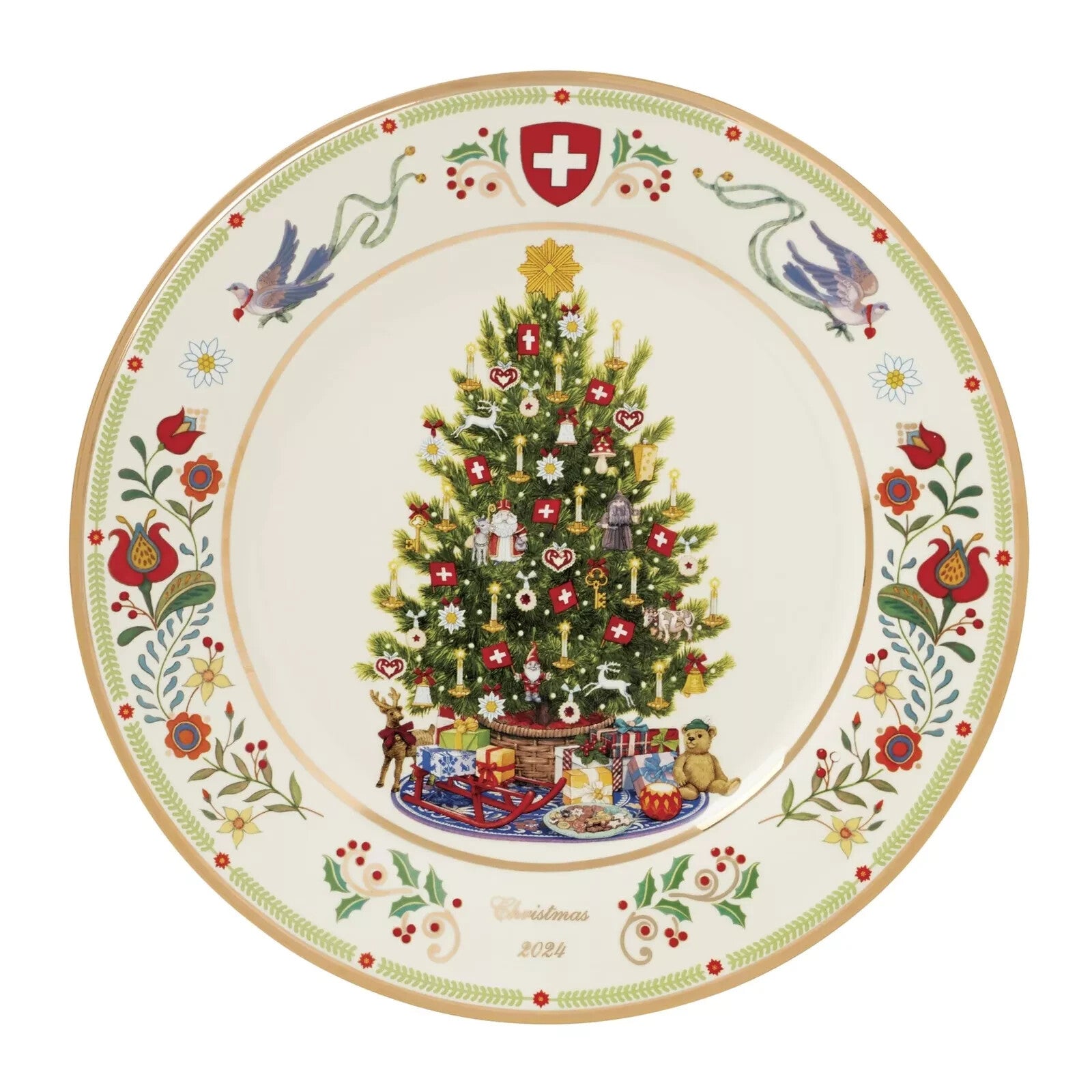 Lenox Switzerland Collector Plate 2024 Christmas Trees Around The World 34th NEW0