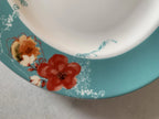 Lenox Chirp Oval Serving Platter 16" Flowers Birds White Teal Bone China USA NEW1