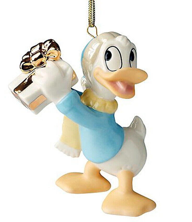 Lenox Disney Donald Duck Figurine Ornament  A Gift For You Christmas Sweater NEW0