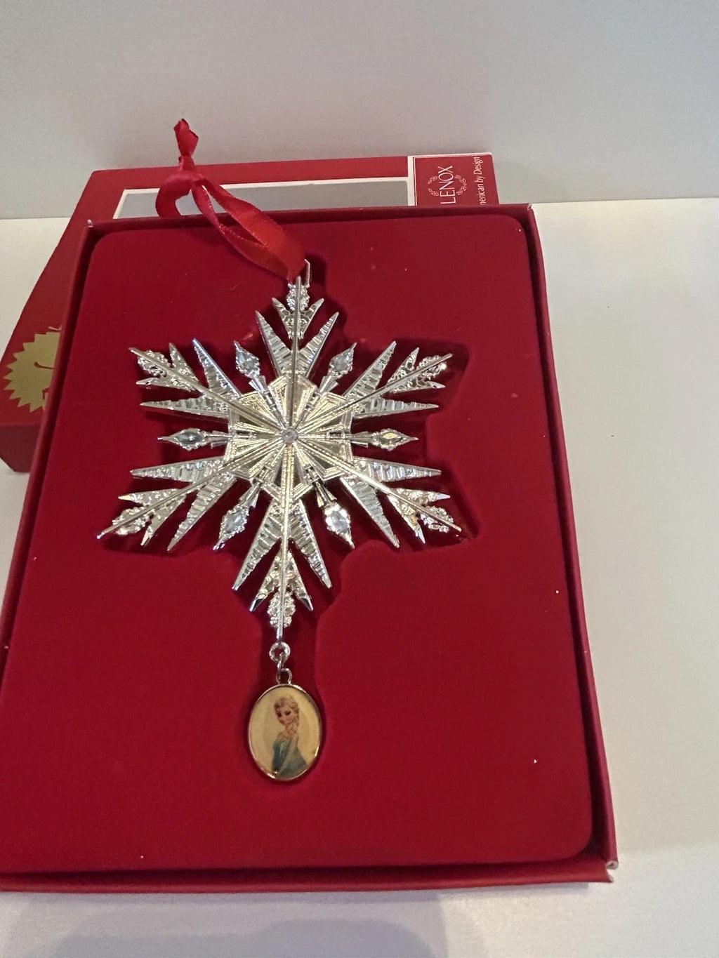 Lenox Disney Frozen Queen Elsa's Snowflake Ornament Silver Cameo Christmas NEW8