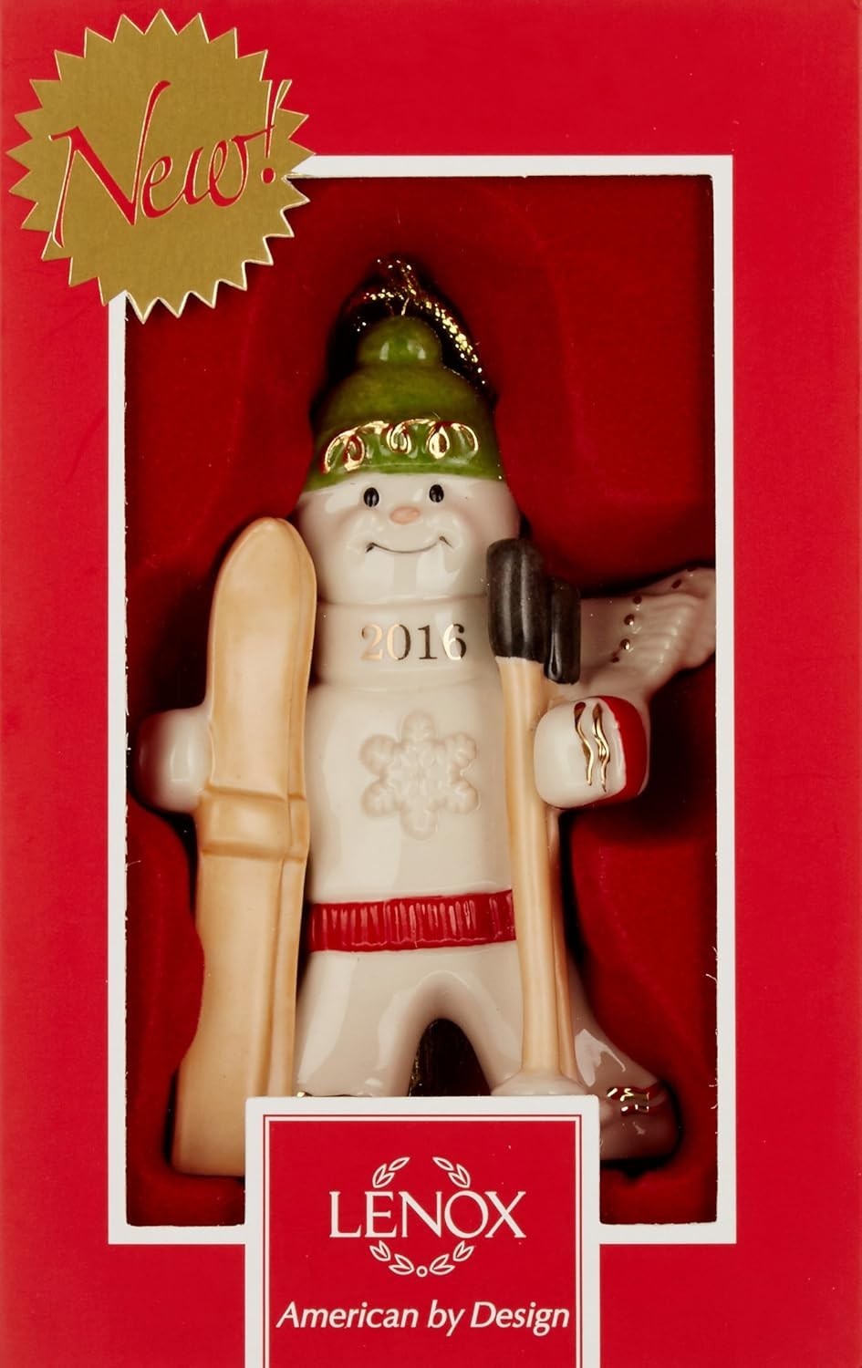 Lenox 2016 Gingerbread Man Ornament Figurine Downhill Ski Delight Christmas NEW4