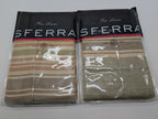 Sferra Blake King Shams 2 Egyptian Cotton/Linen Jacquard Stripes 600TC Italy NEW4