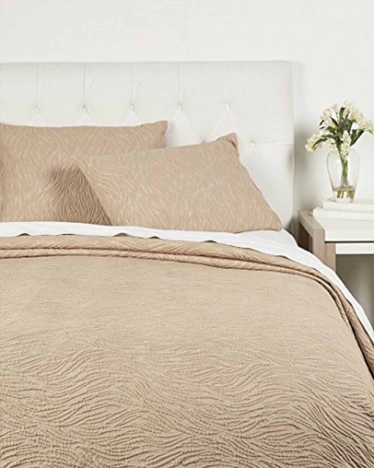 Sferra Rino Sand Euro Sham Textured Wavy Patina 100% Egyptian Cotton Italy NEW0