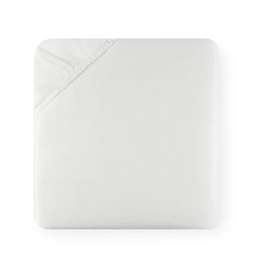 Sferra White Twin Fitted Sheet Solid 100% Egyptian Cotton Sateen 300TC Italy NEW3