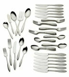 Lenox Sculpt 65 PC Flatware Set Service For 12 & 5PC Hostess Stainless 18/10 NEW0