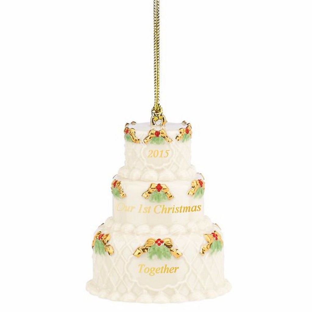 Lenox 2015 Wedding Cake Ornament Our 1st Christmas Together Anniversary Gift NEW1