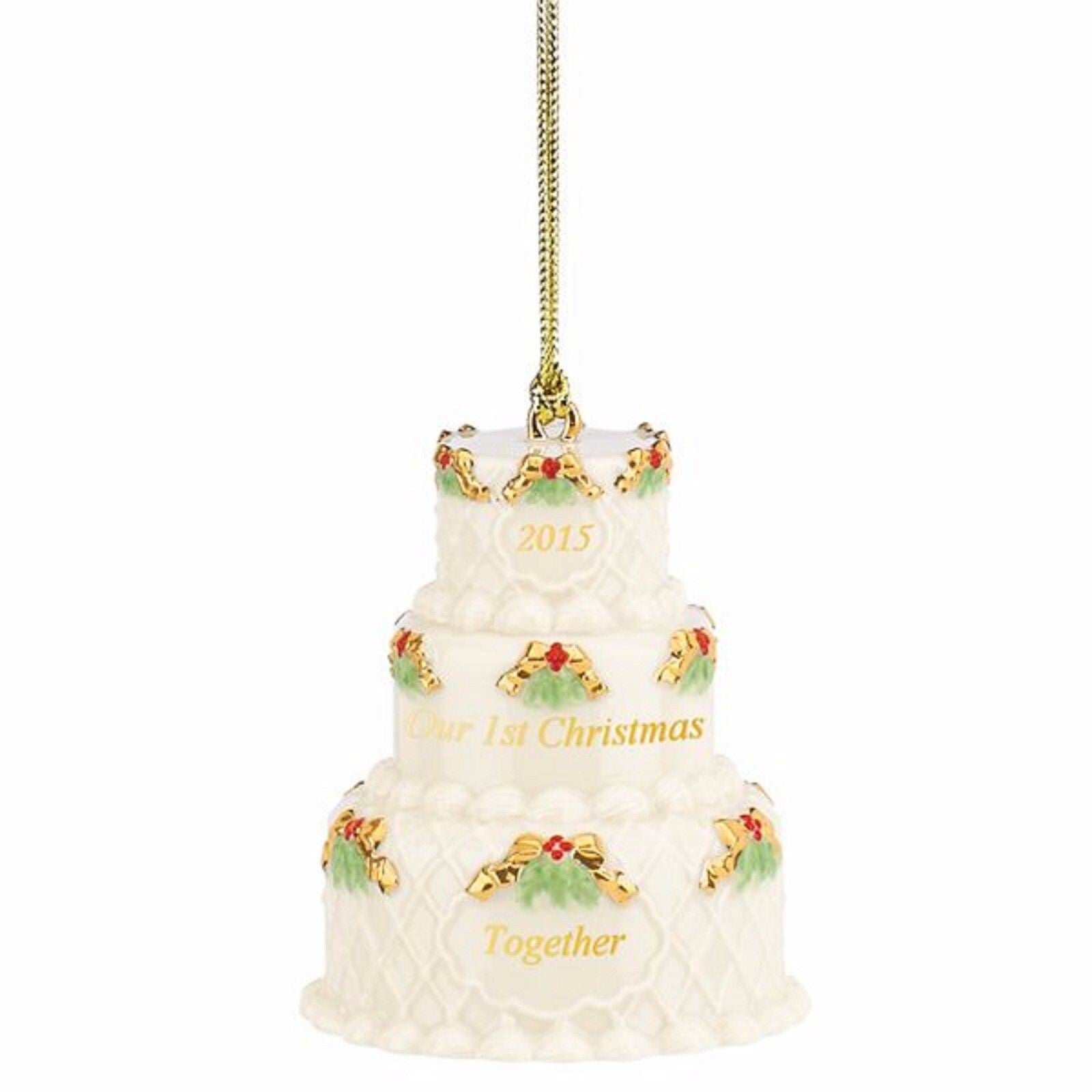 Lenox 2015 Wedding Cake Ornament Our 1st Christmas Together Anniversary Gift NEW1