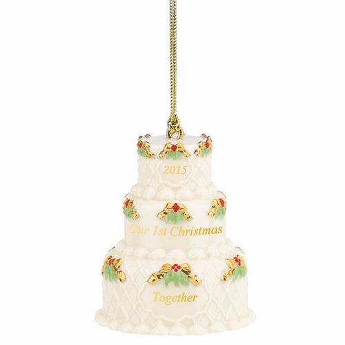 Lenox 2015 Wedding Cake Ornament Our 1st Christmas Together Anniversary Gift NEW1