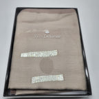 Yves Delorme Visible Beige Throw Blanket Baby Alpaca Border 51"x67" Gift BOX NEW4