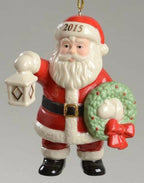 Lenox 2015 Santa Figurine Ornament Annual Lighting The Way Lantern Christmas NEW1
