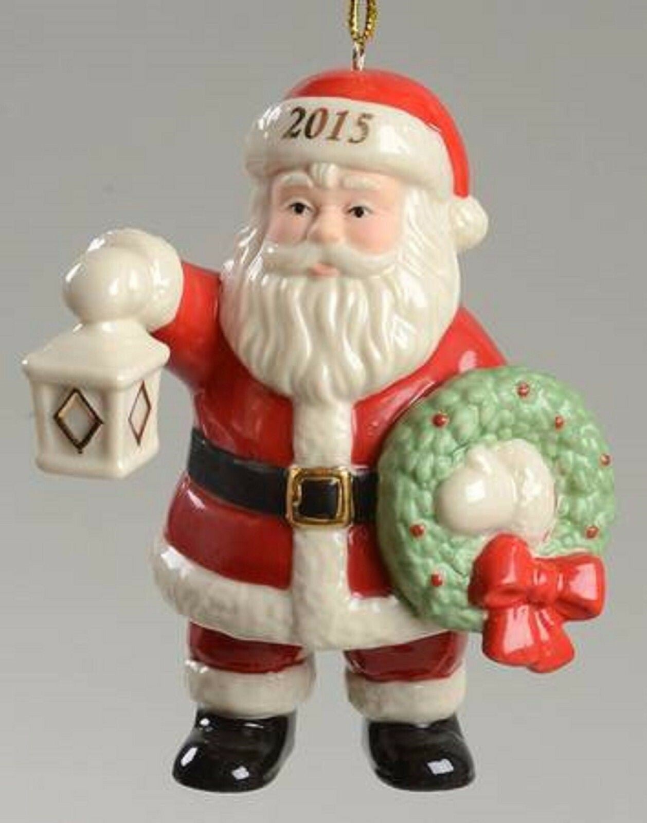Lenox 2015 Santa Figurine Ornament Annual Lighting The Way Lantern Christmas NEW1
