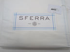 Sferra Tratto White Queen Duvet Blue Satin Stitch Line Embroidery Italy NEW0