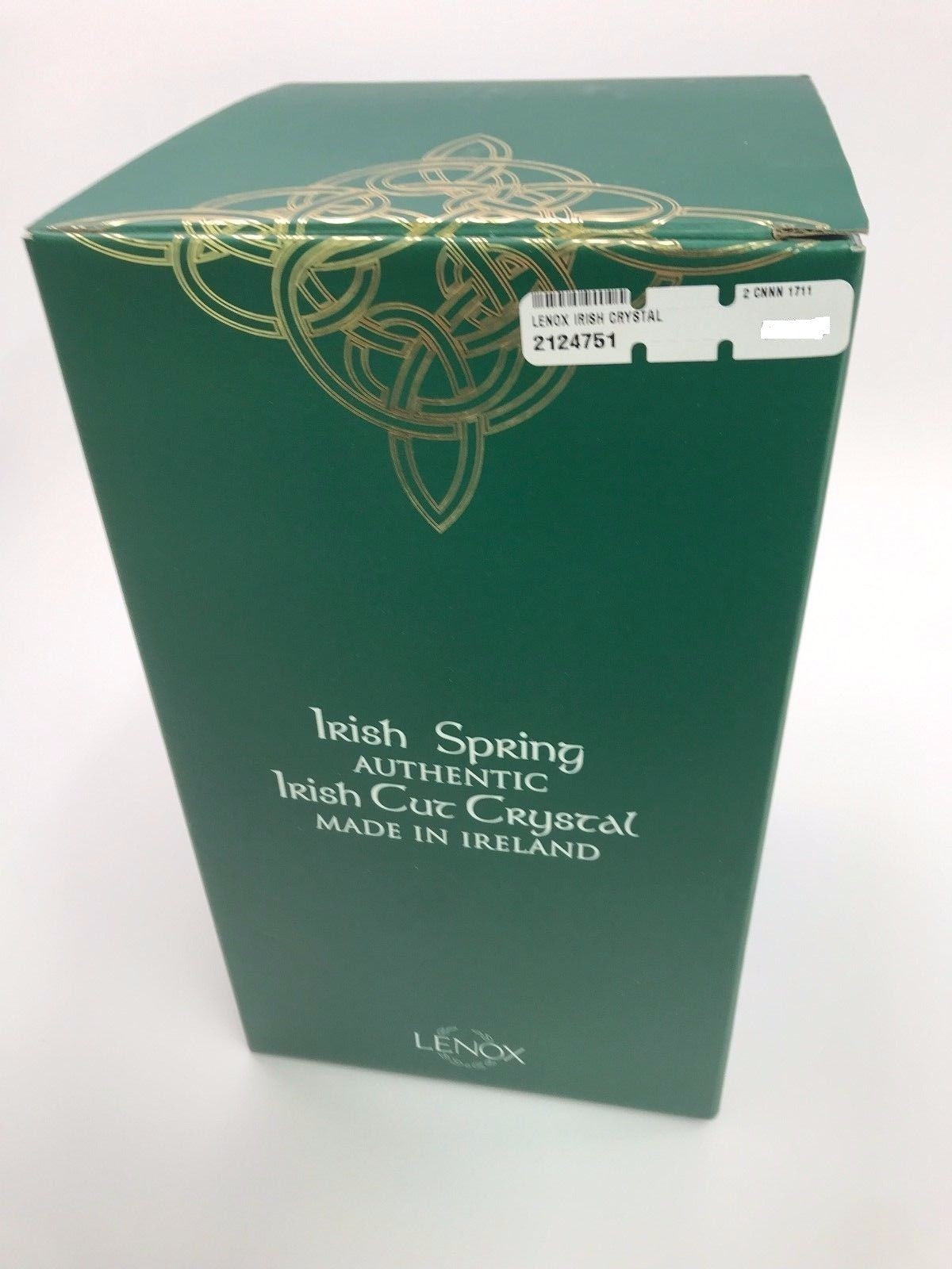 Lenox  Irish Spring Darcy Crystal Vase Vertical Cuts Hand Cut 10" Ireland NEW1