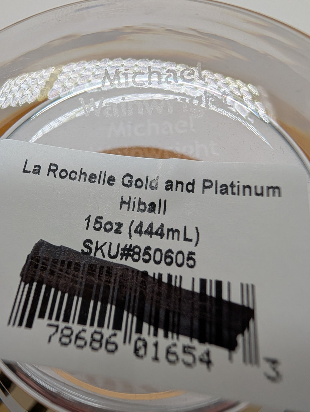 Lenox Wainwright La Rochelle Highball Glasses Set 4 Gold & Platinum Stripes NEW6