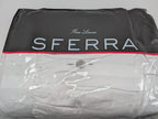 Sferra Presidio White King Dust Ruffle Stripe Gathered Egyptian Cotton Italy NEW0