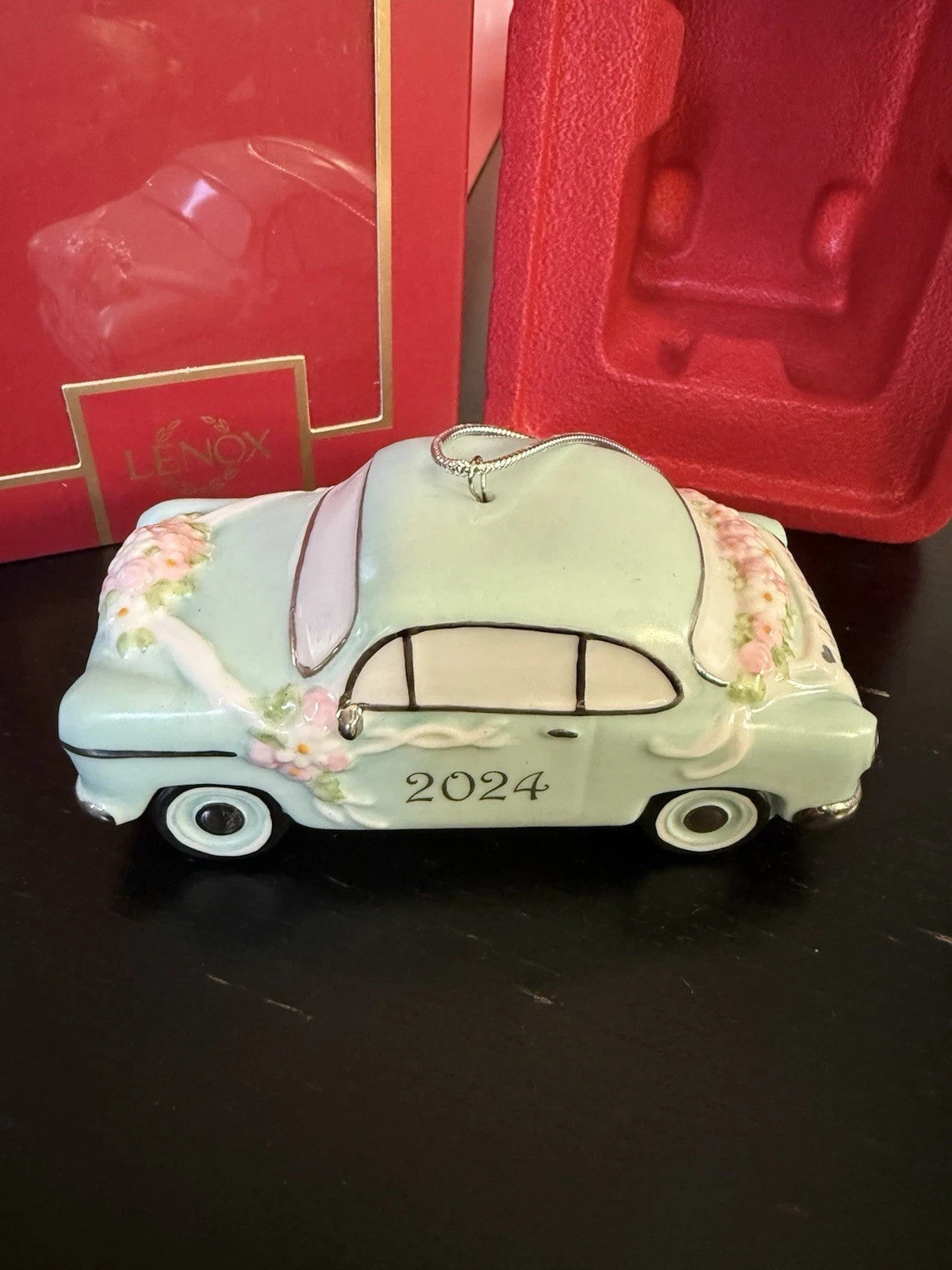 Lenox 2024 Just Married Wedding Car Ornament Honeymoon Vintage Christmas NEW10