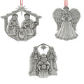 Reed & Barton Pewter Nativity Ornament Set 3 PC Family Kings Angel Christmas NEW0
