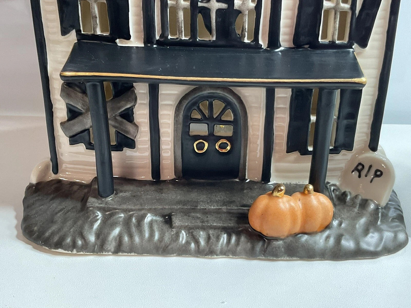 Lenox Halloween Lighted Haunted House Figurine Black Cat Pumpkin Owl Vintage NEW5