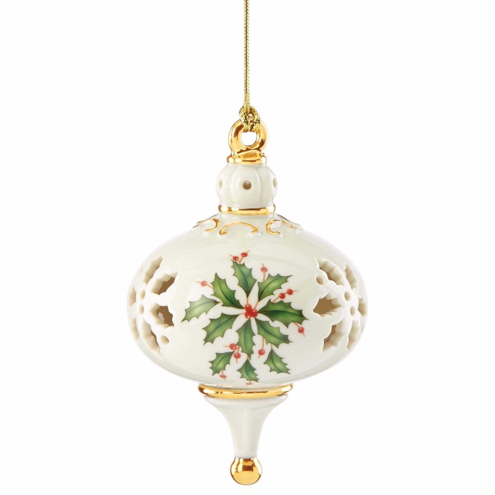 Lenox 2015 Holiday Pierced Ornament  Annual Holly Berries Christmas NEW IN BOX0