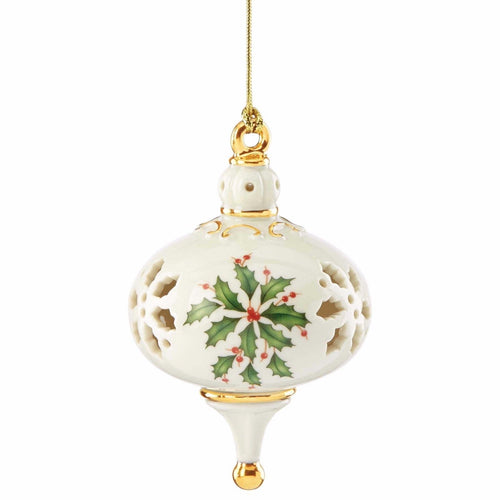 Lenox 2015 Holiday Pierced Ornament  Annual Holly Berries Christmas NEW IN BOX0