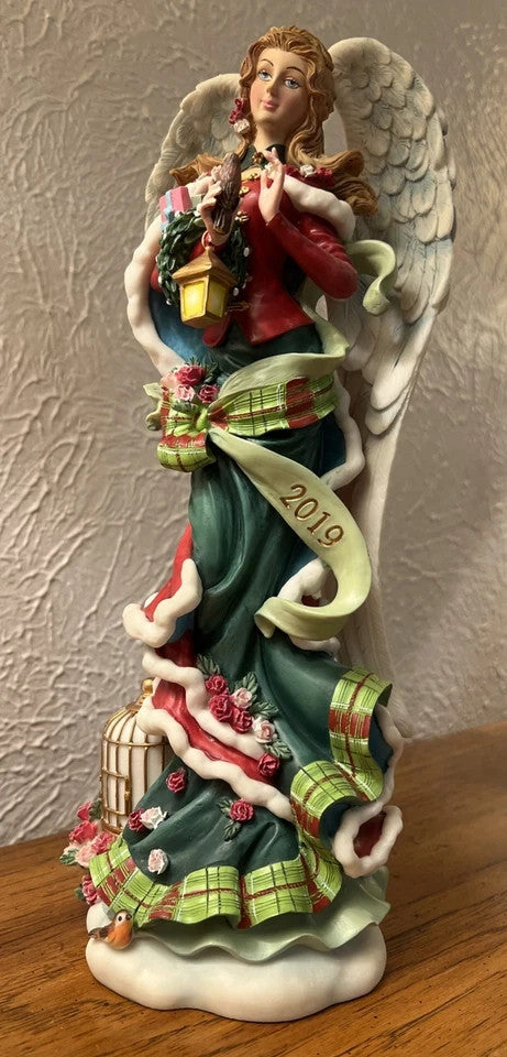 Lenox 2019 Anna Angel of Glory Pencil Figurine Christmas Plaid Ribbon COA LE NEW11