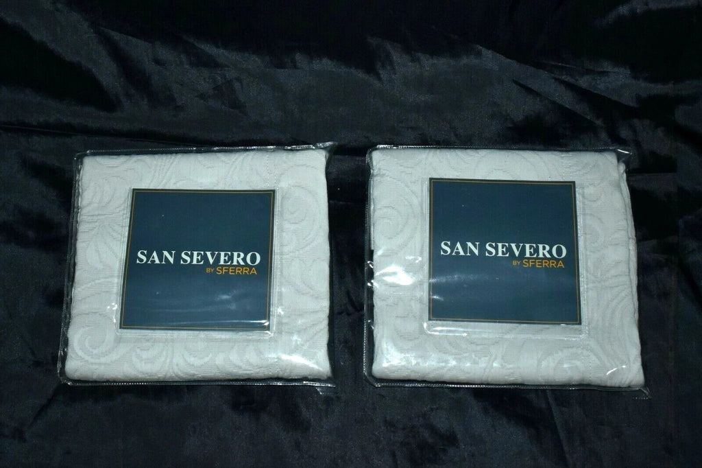 Sferra San Servo Hannah Grey Euro Shams Pair Floral 100% Cotton Matelasse NEW0