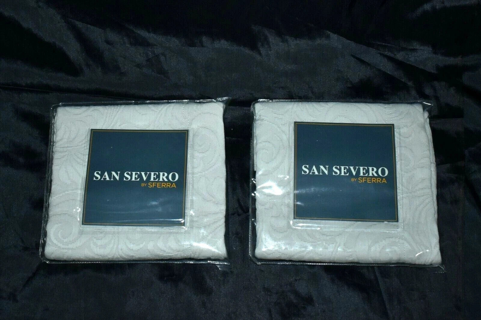 Sferra San Servo Hannah Grey Euro Shams Pair Floral 100% Cotton Matelasse NEW0