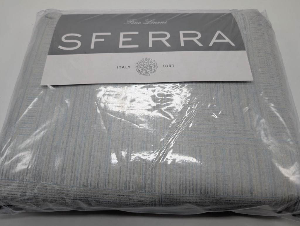Sferra Modelli Aquamarine King Duvet Set 3PC Cotton Jacquard Reverses Italy NEW12