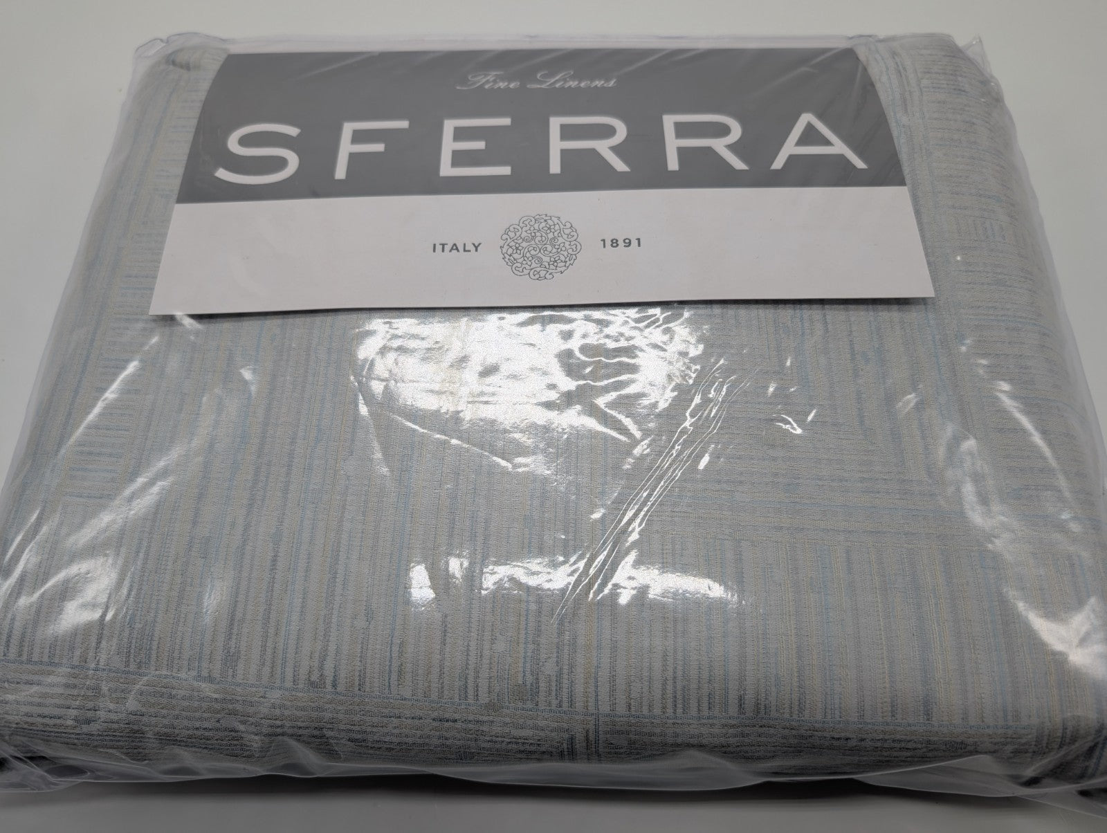 Sferra Modelli Aquamarine King Duvet Set 3PC Cotton Jacquard Reverses Italy NEW12
