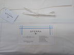 Sferra Tratto White Queen Duvet Blue Satin Stitch Line Embroidery Italy NEW12