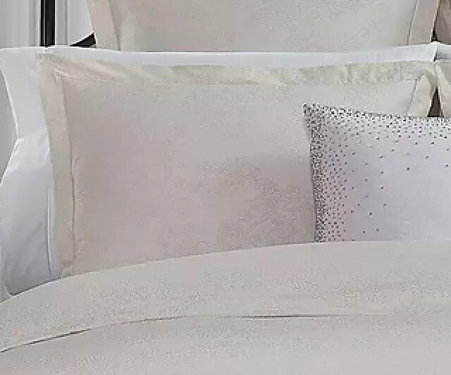 Sferra Fiorito Ivory Standard Sham Floral Motif Piping Sateen Jacquard Italy NEW2