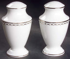 Lenox Pearl Platinum Salt & Pepper Shaker Set Enamel Dots USA 1st Quality NEW1