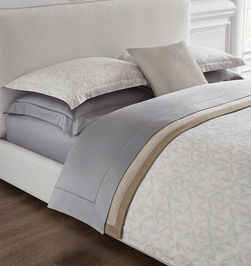 Sferra Terracina Slate Standard Sham Floral Cotton Sateen Jacquard Italy NEW2