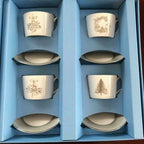 Wedgwood Tea Service For 4 Teacups & 4 Saucers Winter White #40032858 NEW IN BOX0