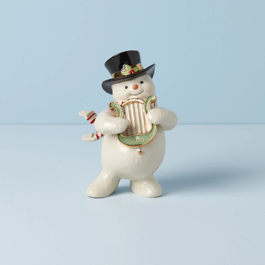 Lenox 2020 Snowy Harpist Snowman Figurine Irish Lyre Annual Frosty Christmas NEW3