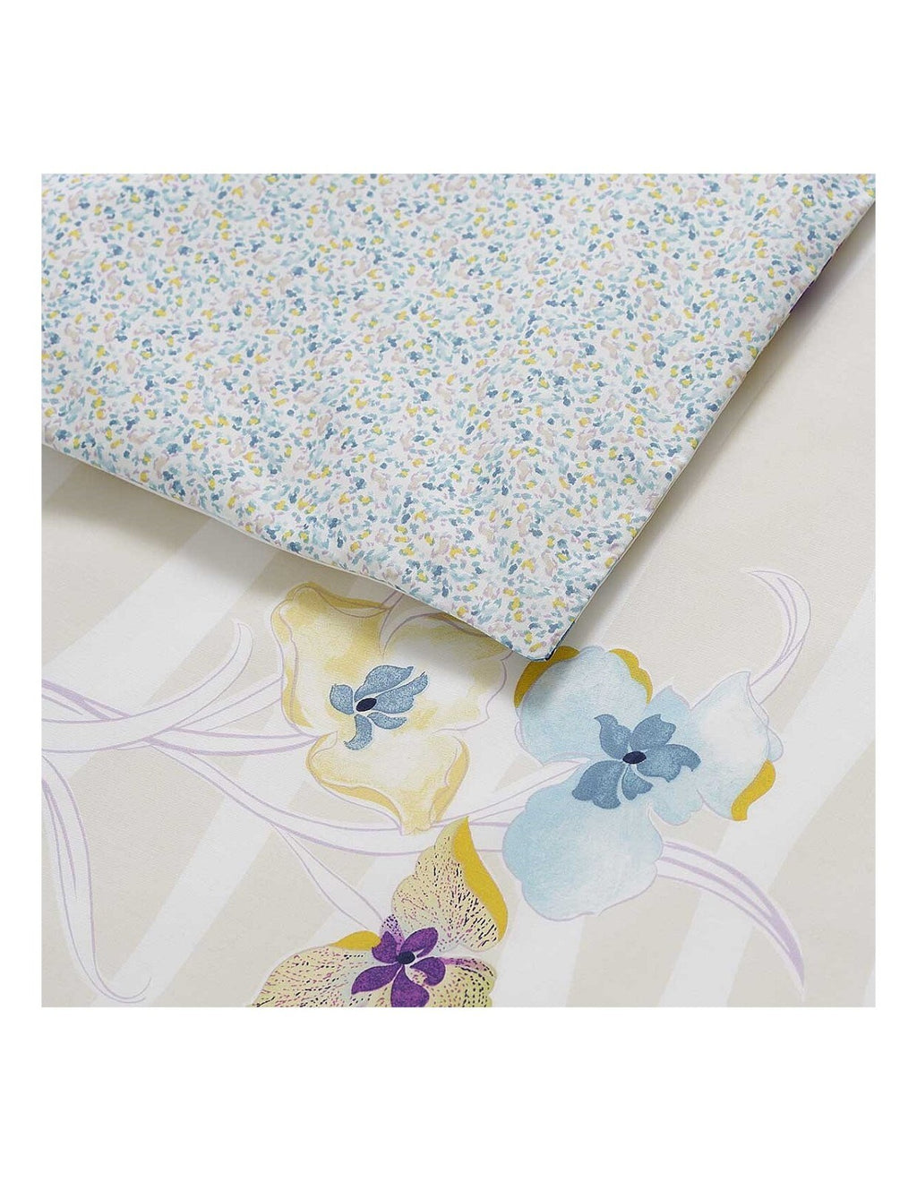 Yves Delorme Ondee King Duvet Multi Floral Print Cotton Percale Reversible NEW9