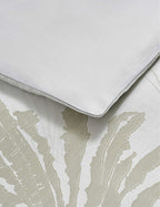 Yves Delorme Palmea Sage Queen Flat Sheet Palm Leaves Reversible Jacquard NEW3