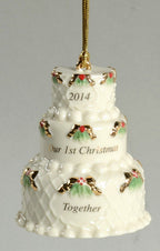 Lenox 2014 Wedding Cake Ornament Our 1st First Christmas Together Gift NEW2