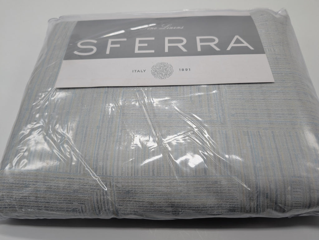 Sferra Modelli Aquamarine Queen Duvet Set 3PC Cotton Jacquard Reverses Italy NEW7