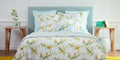 Yves Delorme Lucine King Duvet Set 3PC Floral Print Reversible Lace Finish NEW0