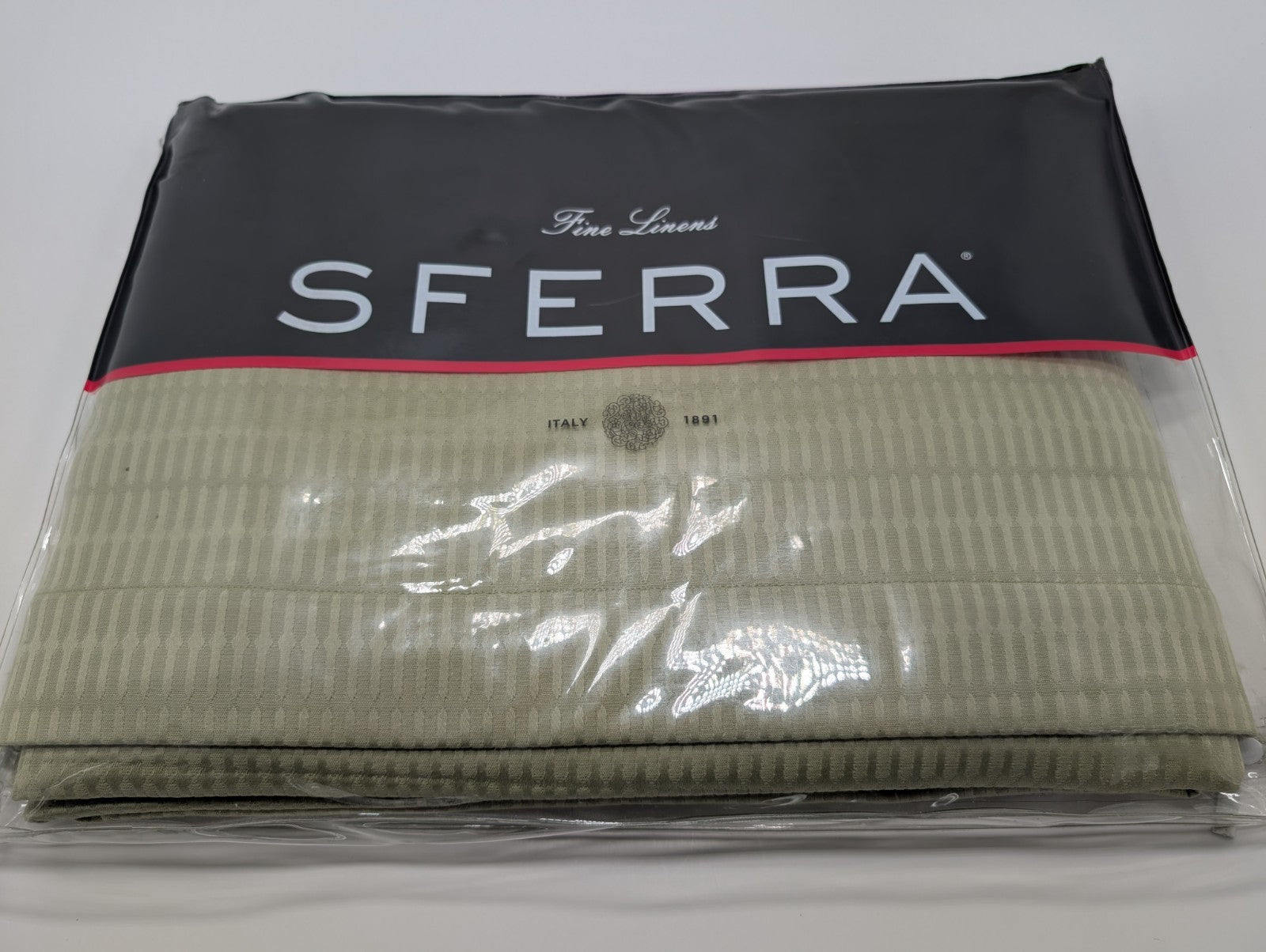 Sferra Dello Green Twin Coverlet Texture Diamond Motif Egyptian Cotton Italy NEW0